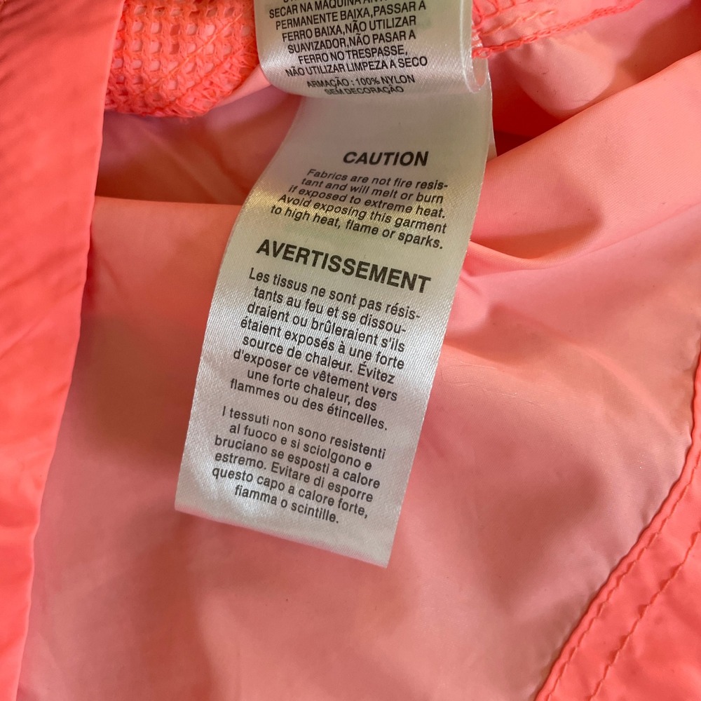 Columbia Hooded Lightweight Rain Jacket size XL Neon Pink Windbreaker Shell Y2K - Picture 10 of 12